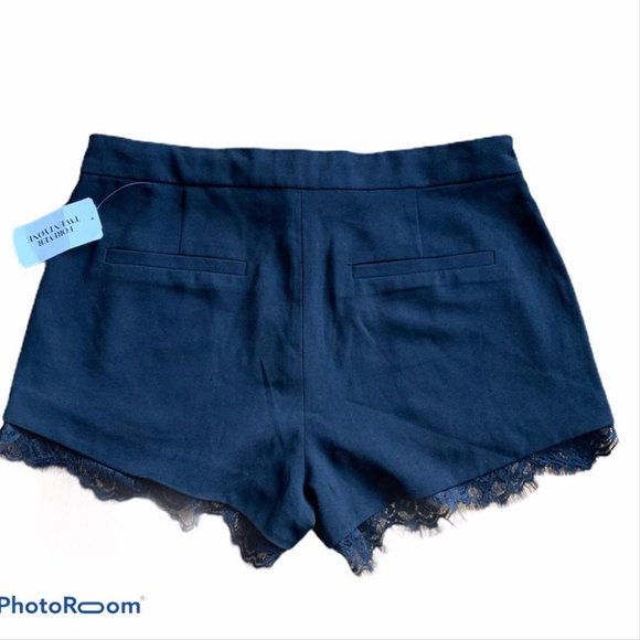 Forever 21 Black Shorts Lace Detail Tie Pockets - Picture 2 of 8